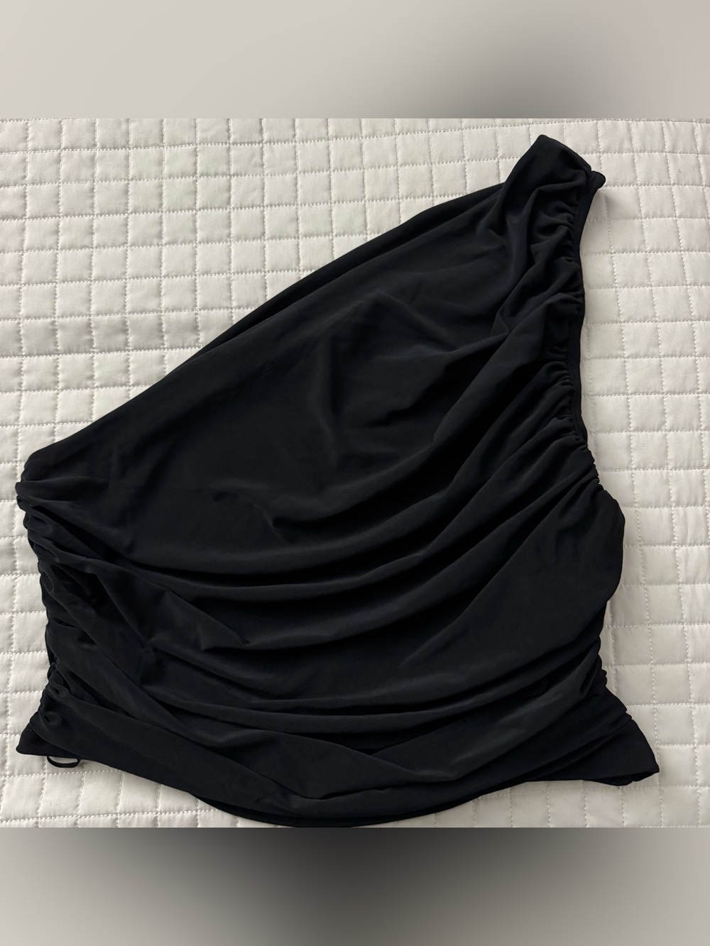 Express Fitted One Shoulder Ruched Cropped Tank Size Large